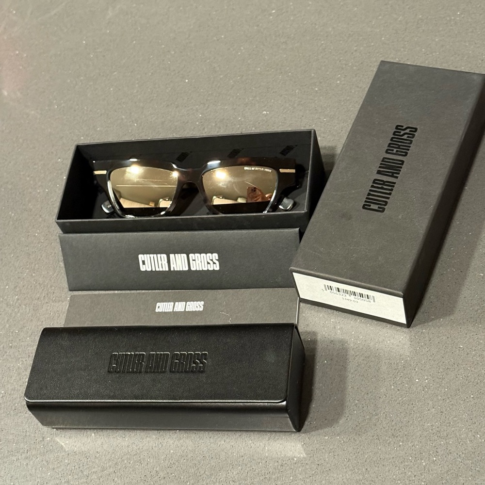 Cutler and Gross Semi Rectangular Sunglasses Tort… - image 8